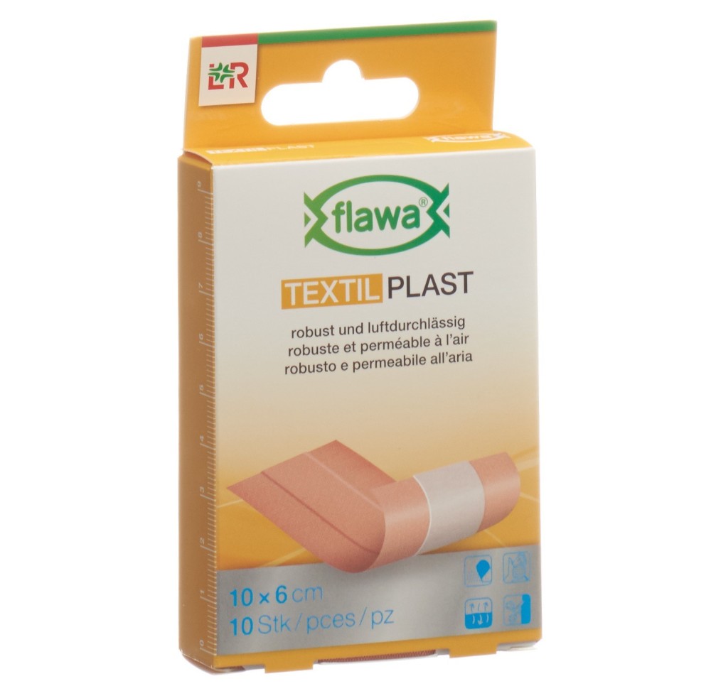 FLAWA Textil Plast pansement rapide 6x10cm 10 pce FLAWA Textil Plast pansement rapide 6x10cm 10 pce
