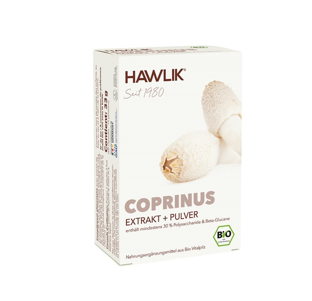 HAWLIK Coprinus Extrait + poudre caps 60 pce HAWLIK Coprinus Extrait + poudre caps 60 pce