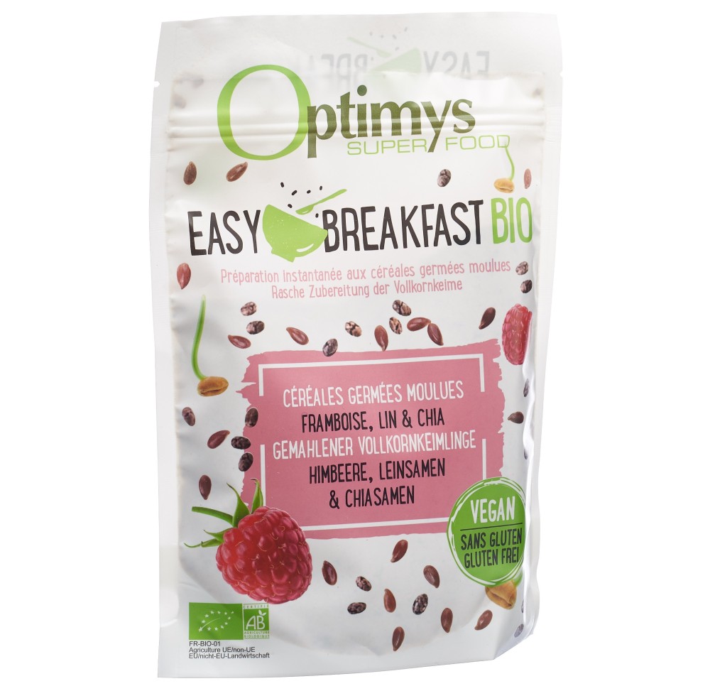OPTIMYS Easy Breakfast framboi lin chia bio 350 g OPTIMYS Easy Breakfast framboi lin chia bio 350 g