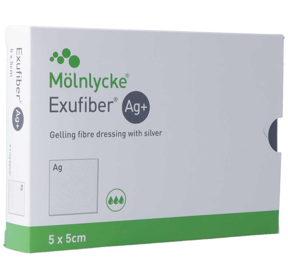 EXUFIBER Ag+ 5x5cm 10 pce