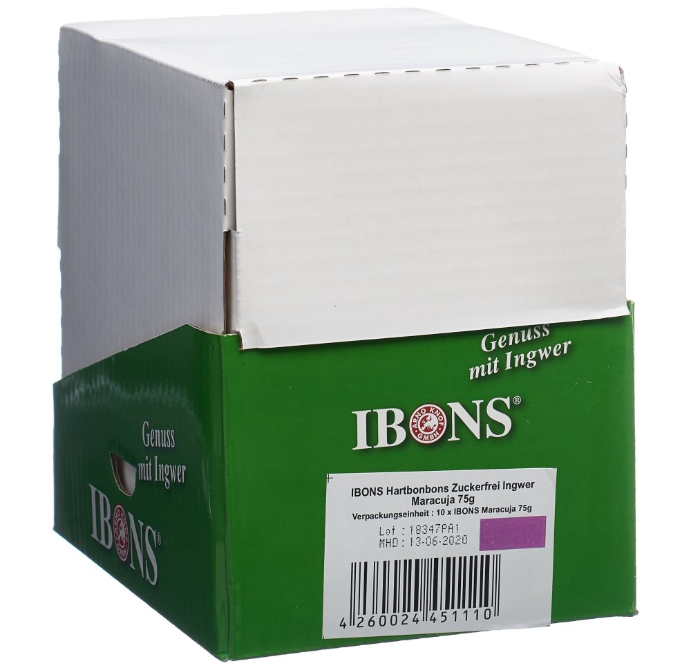 IBONS bonbon gingembre display maracu s suc 10x75g IBONS bonbon gingembre display maracu s suc 10x75g