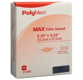 POLYMEM Adhesive Film Dressing 13.3x13.3cm 15 pce