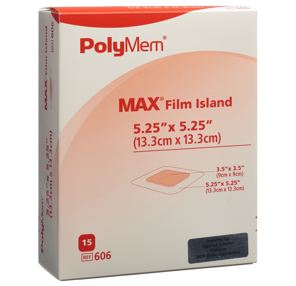 POLYMEM Adhesive Film Dressing 13.3x13.3cm 15 pce