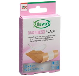 FLAWA SENSITIVE Plast pansement 6x10cm 10 pce