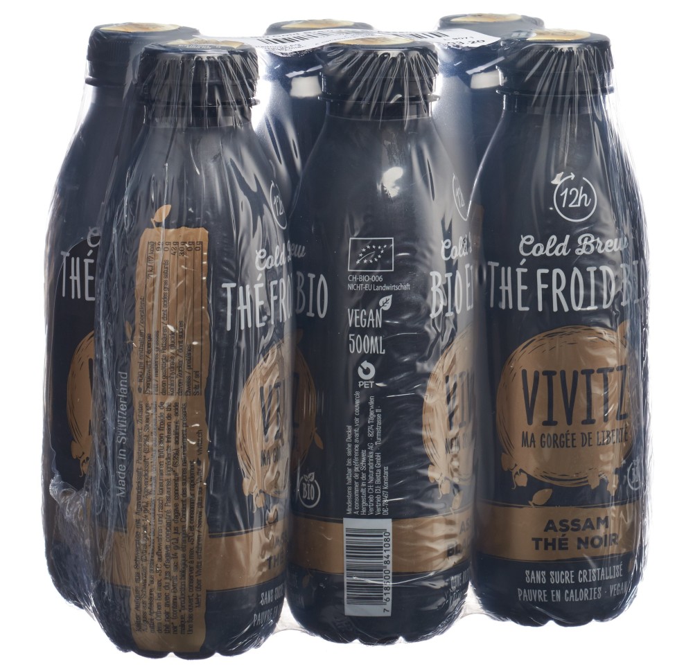 VIVITZ Bio thé froid Cold Brew thé noir 6 x 0.5 lt