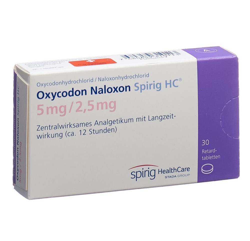 OXYCODON NALOXON Spirig HC cpr ret 5/2.5mg 30 pce OXYCODON NALOXON Spirig HC cpr ret 5/2.5mg 30 pce