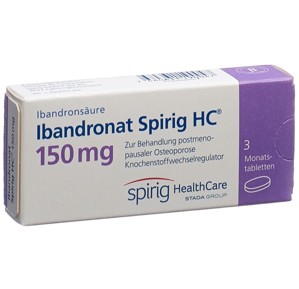 IBANDRONATE Spirig HC 150 mg compr mensuels 3 pce IBANDRONATE Spirig HC 150 mg compr mensuels 3 pce