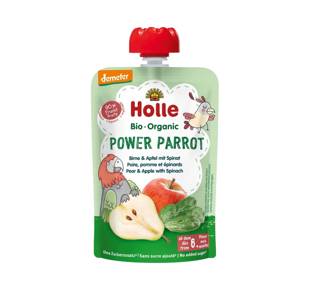 HOLLE Power Parrot pouchy poire pomme épinar 100 g