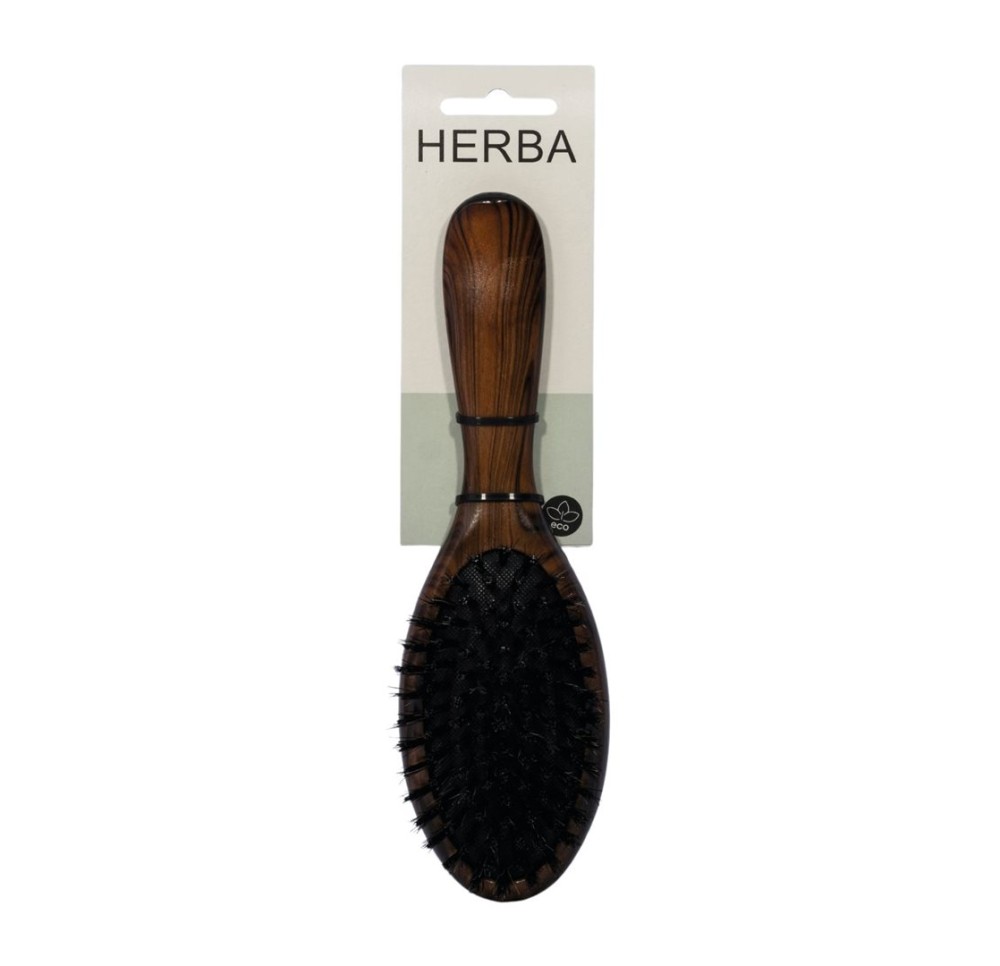 HERBA brosse huilé poils sangl/nyl ovale bois hêt