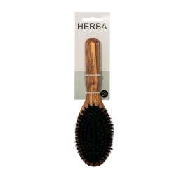 HERBA brosse bois olive poils sangl pneumat ovale