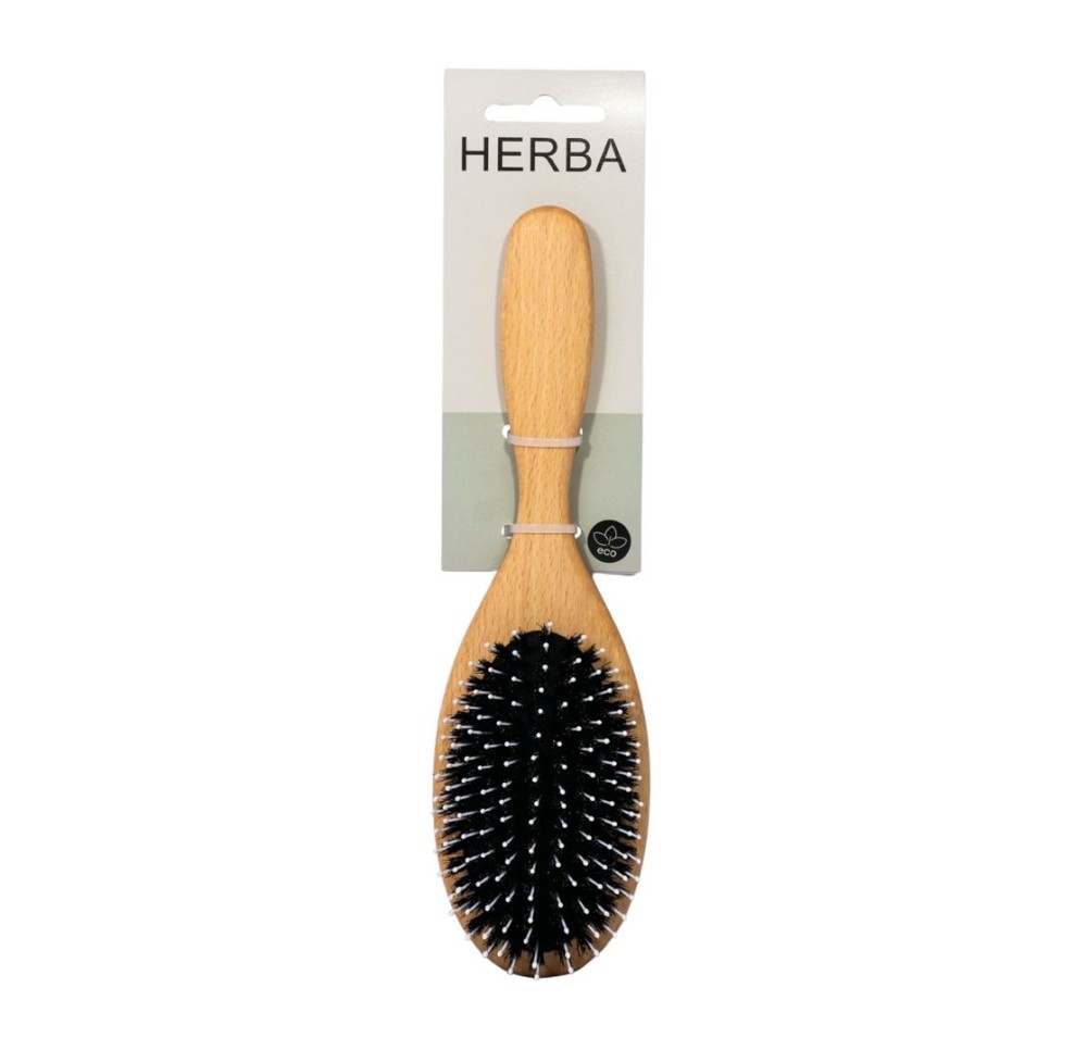 HERBA brosse poils sangl/nyl ovale bois hêtre