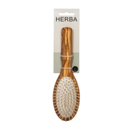 HERBA brosse bois olive poils bois pneumat ovale