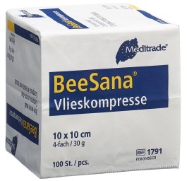 BEESANA Compr n-tissé 10x10cm 30g/m2 4p 100 pce