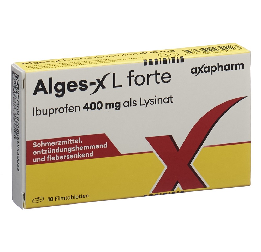 ALGES-X L forte cpr pell 400 mg 10 pce ALGES-X L forte cpr pell 400 mg 10 pce