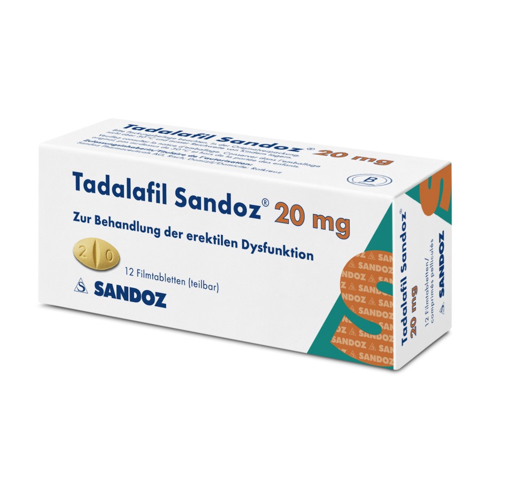 TADALAFIL Sandoz cpr pell 20 mg 12 pce TADALAFIL Sandoz cpr pell 20 mg 12 pce