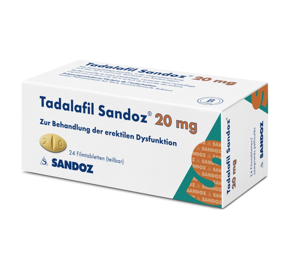 TADALAFIL Sandoz cpr pell 20 mg 24 pce TADALAFIL Sandoz cpr pell 20 mg 24 pce