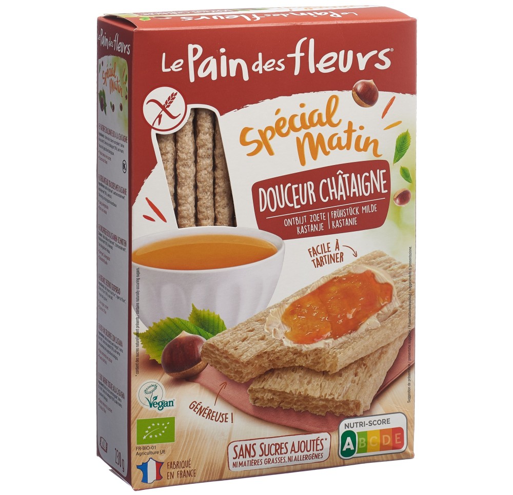 LE PAIN DES FLEURS spécial matin châtaig bio 230 g LE PAIN DES FLEURS spécial matin châtaig bio 230 g