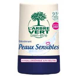 L'ARBRE VERT Déo éco roll-on peaux sens fr 50 ml
