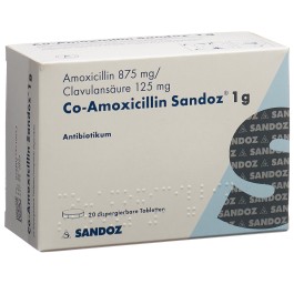 CO-AMOXICILLINE Sandoz cpr disp 1 g 20 pce