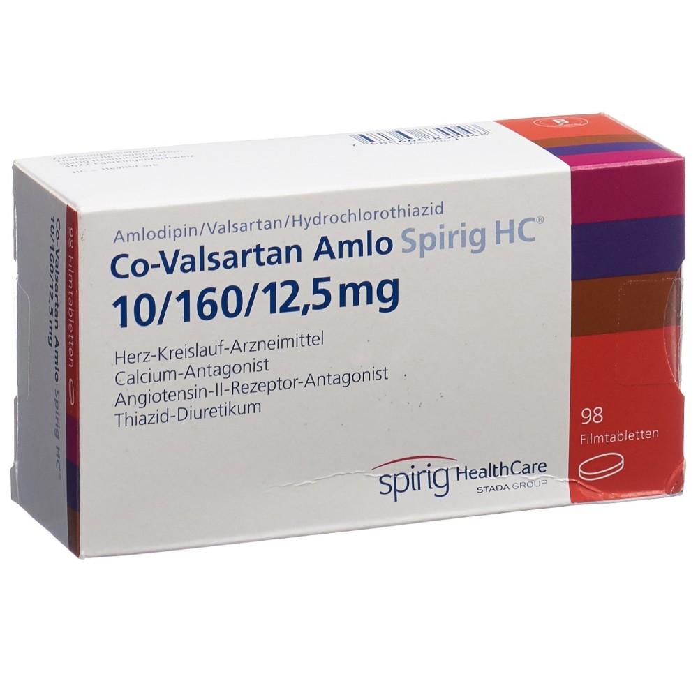 CO-VALSARTAN Amlo Spirig HC 10/160/12.5 98 pce CO-VALSARTAN Amlo Spirig HC 10/160/12.5 98 pce
