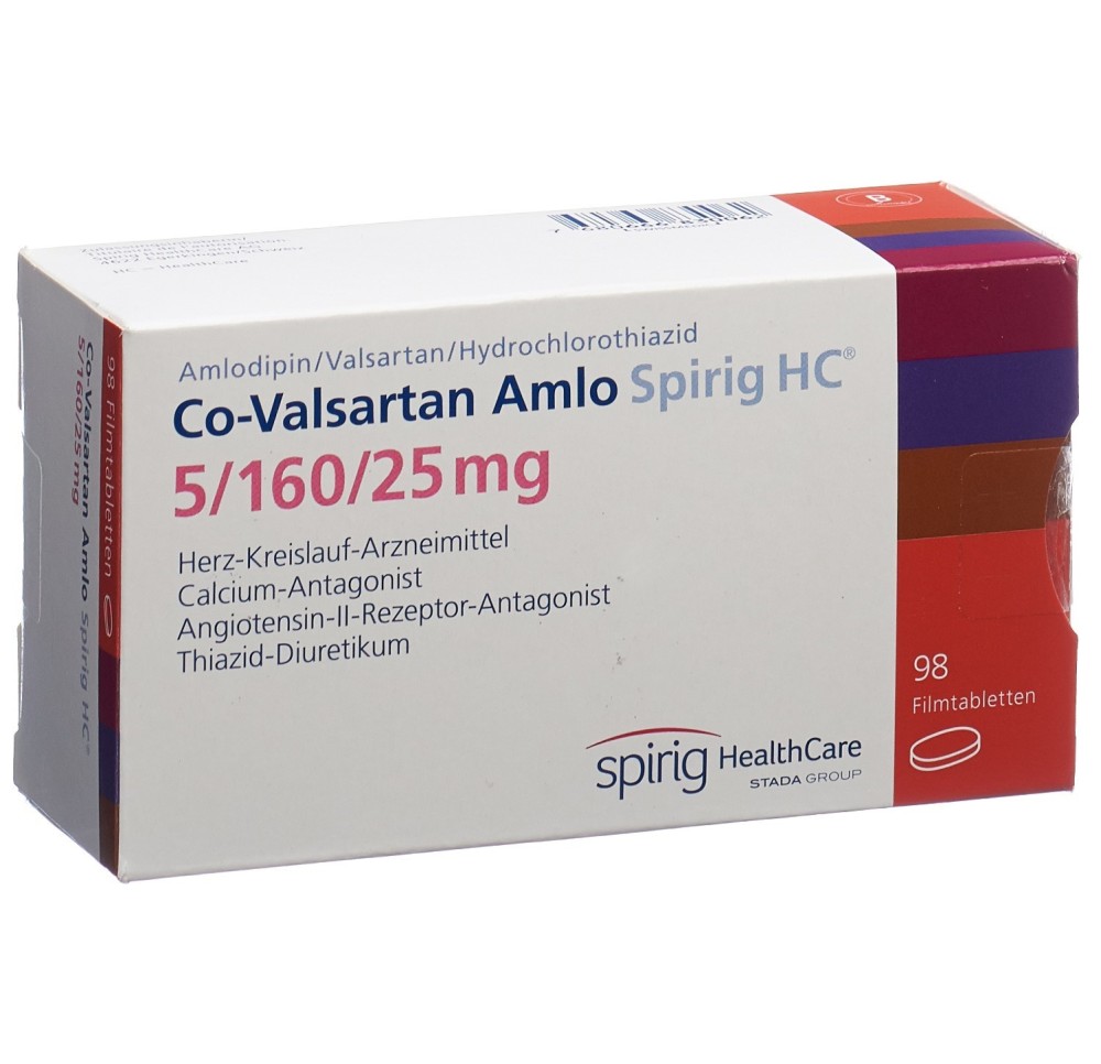 CO-VALSARTAN Amlo Spirig HC 5/160/25 98 pce CO-VALSARTAN Amlo Spirig HC 5/160/25 98 pce