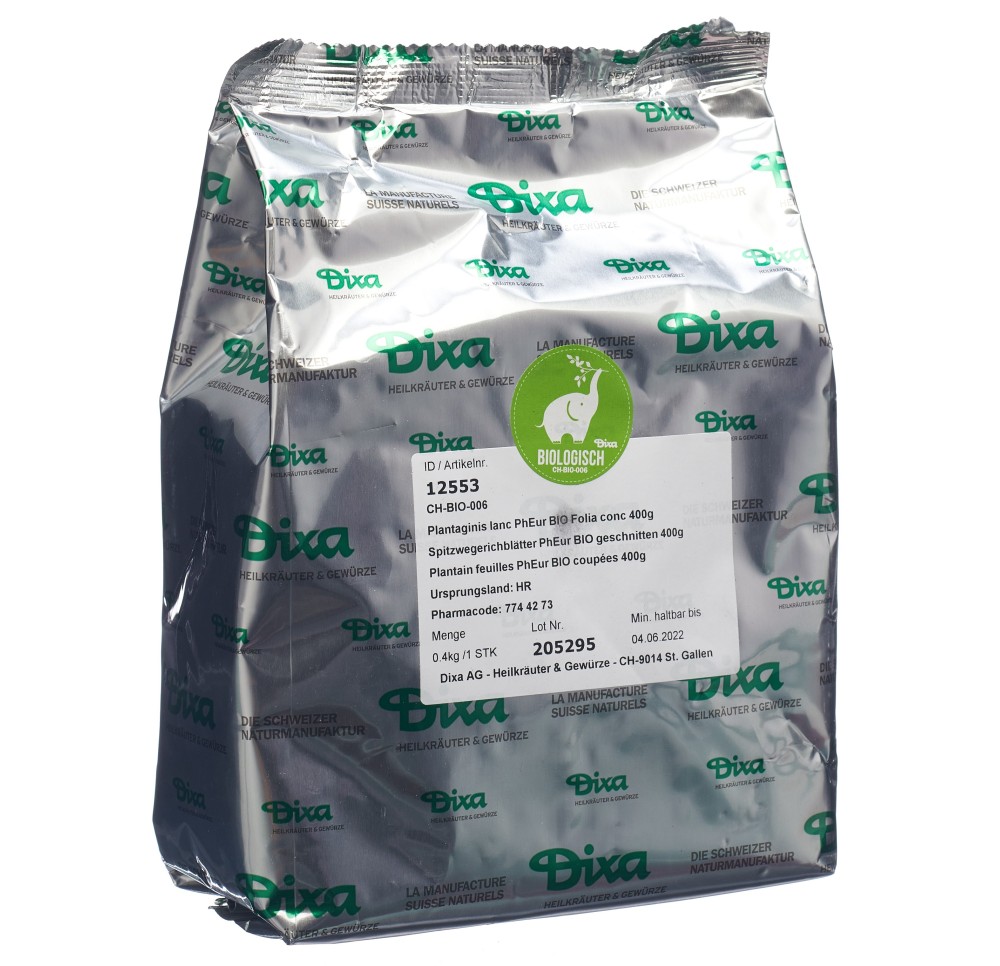 DIXA Plantain feuilles PhEur BIO coupées 400 g