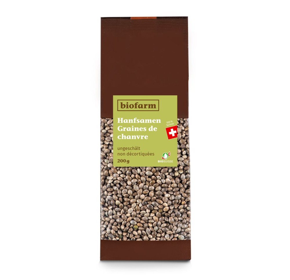 BIOFARM graines chanvre n décortiq bourge CH 200 g BIOFARM graines chanvre n décortiq bourge CH 200 g