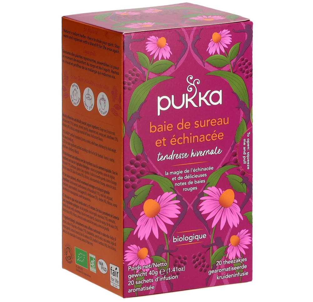 PUKKA Baie de Sureau&Échinacée thé bio sach 20 pce