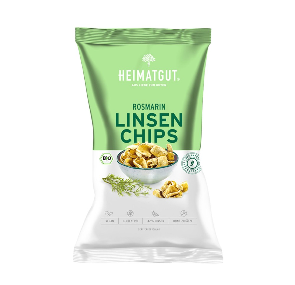 HEIMATGUT Chips de lentilles romarin bio sach 75 g HEIMATGUT Chips de lentilles romarin bio sach 75 g