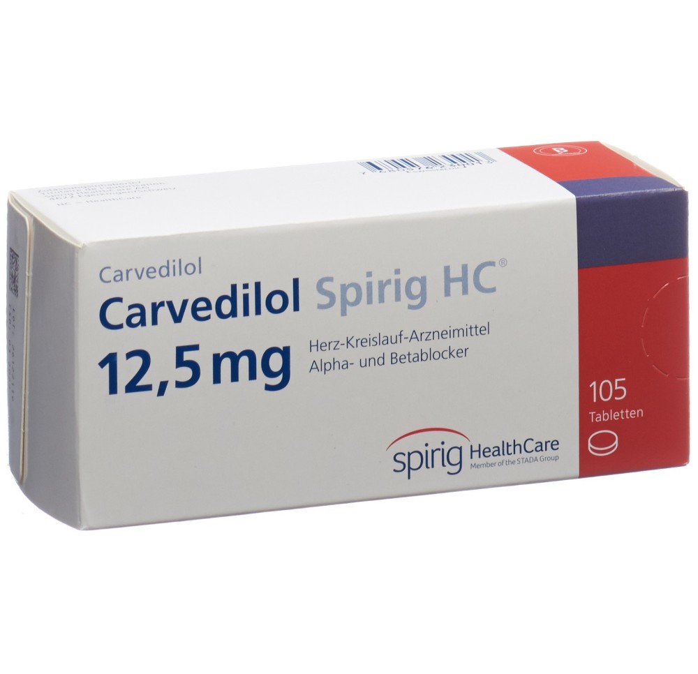 CARVEDILOL Spirig HC cpr 12.5 mg 105 pce CARVEDILOL Spirig HC cpr 12.5 mg 105 pce