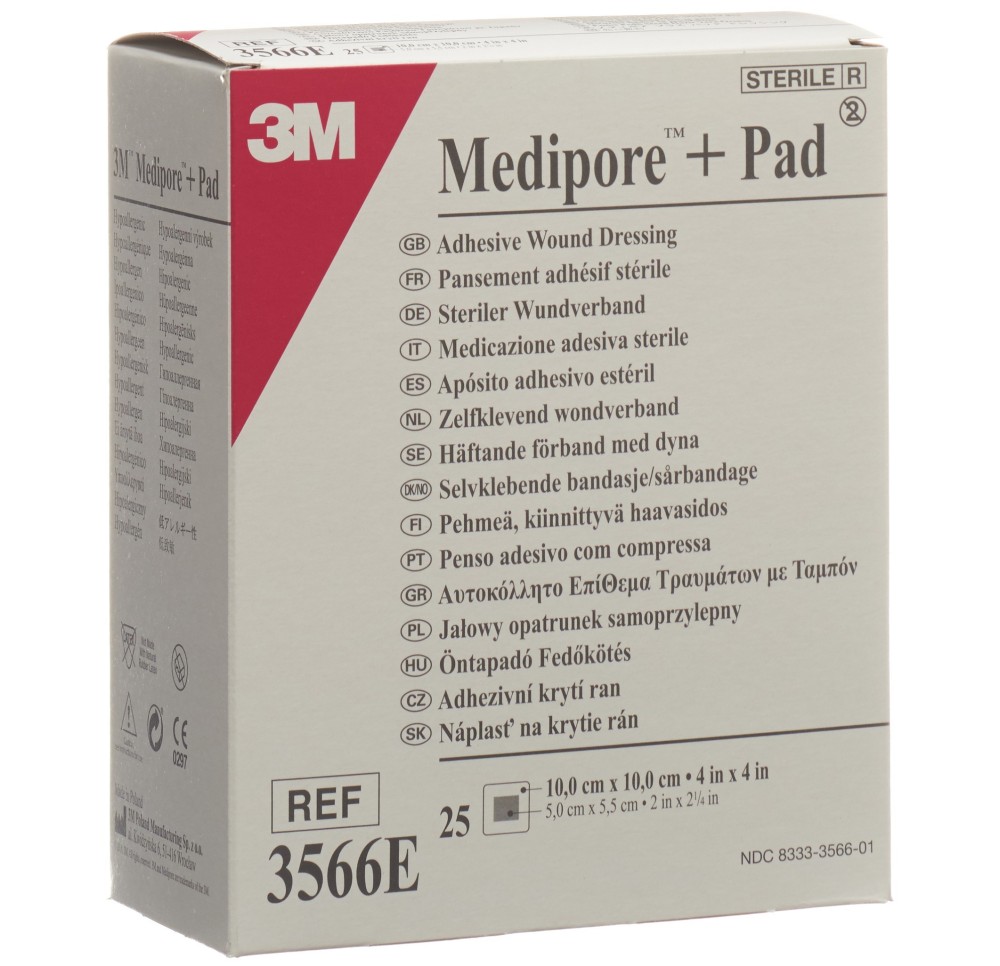 3M MEDIPORE+PAD 10x10cm compresse 5x5.5cm 25 pce 3M MEDIPORE+PAD 10x10cm compresse 5x5.5cm 25 pce