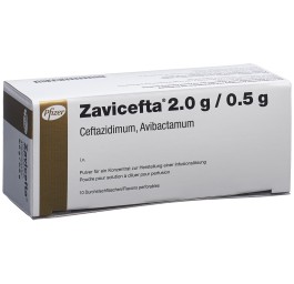 ZAVICEFTA subst sèche 2 g/0.5 g flac 10 pce