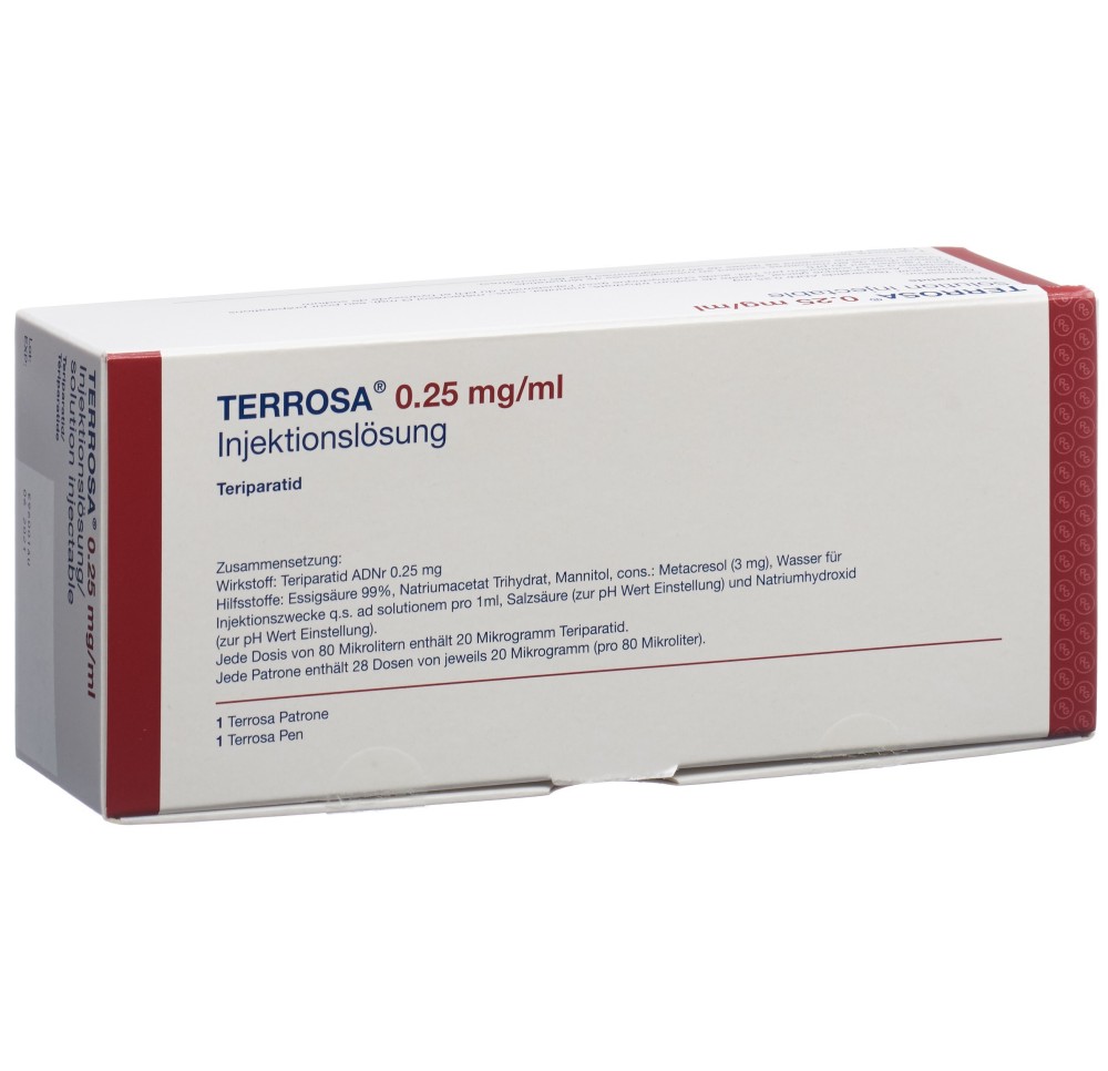 TERROSA sol inj 250 mcg/ml kit stylo+cartou 2.4 ml TERROSA sol inj 250 mcg/ml kit stylo+cartou 2.4 ml