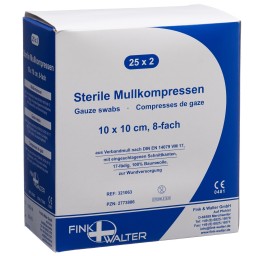 FIWA komp compresses gaze 10x10cm stér 25 x 2 pce