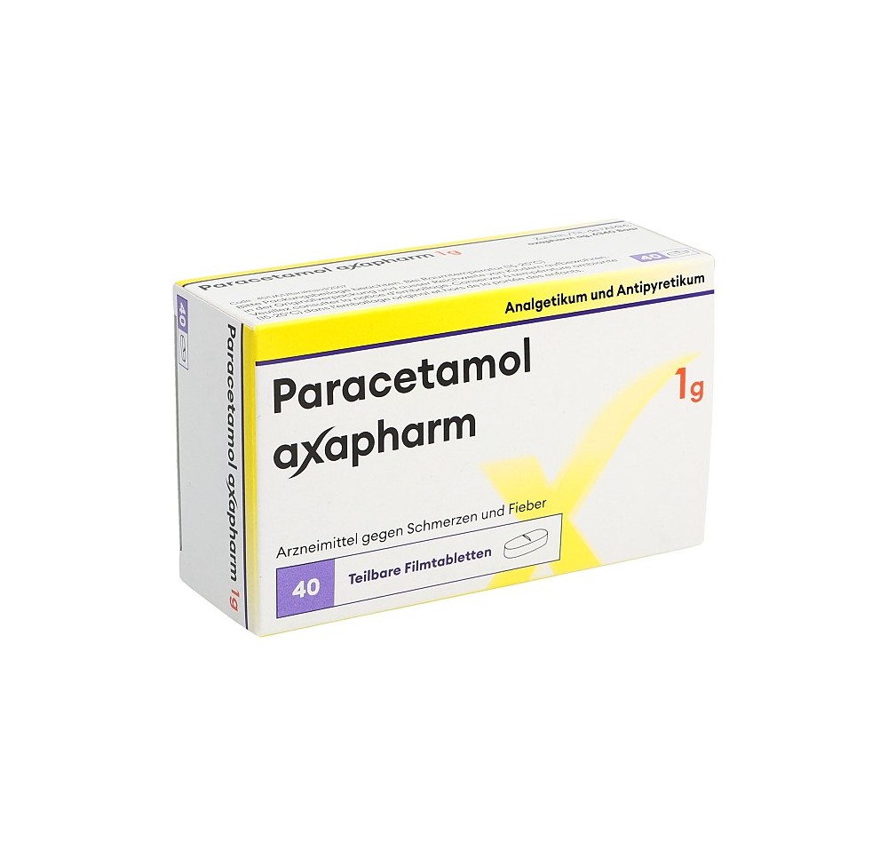 PARACETAMOL axapharm cpr pell 1 g 40 pce PARACETAMOL axapharm cpr pell 1 g 40 pce