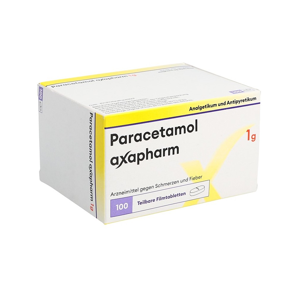 PARACETAMOL axapharm cpr pell 1 g 100 pce PARACETAMOL axapharm cpr pell 1 g 100 pce