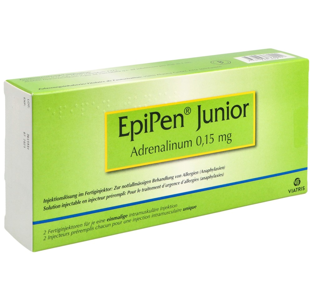 EPIPEN Junior 0.15 mg inj préremp 2 pce EPIPEN Junior 0.15 mg inj préremp 2 pce