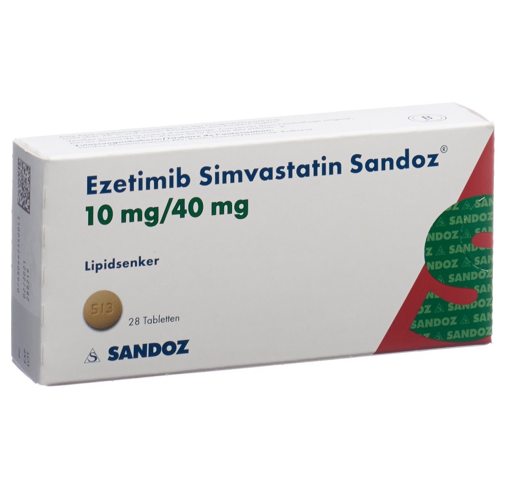 EZETIMIB SIMVASTATIN Sandoz cpr 10/40 mg 28 pce EZETIMIB SIMVASTATIN Sandoz cpr 10/40 mg 28 pce