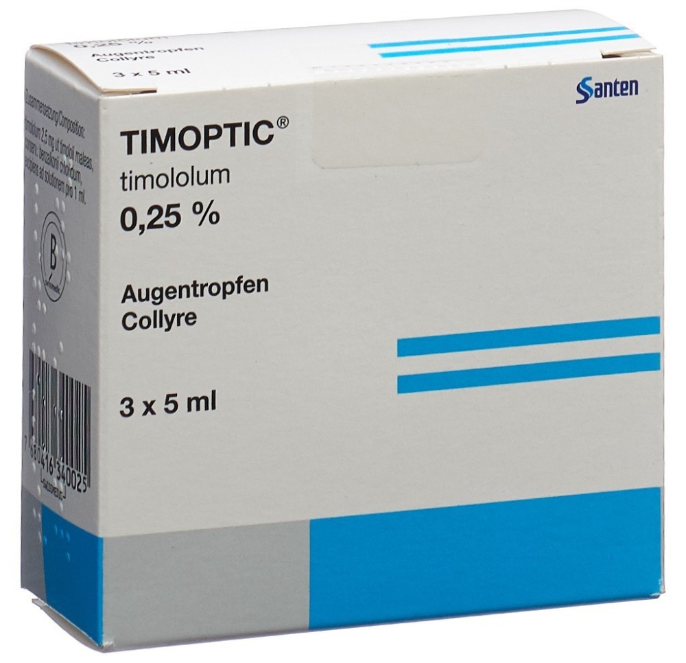 TIMOPTIC gtt opht 0.25 % 3 fl 5 ml TIMOPTIC gtt opht 0.25 % 3 fl 5 ml