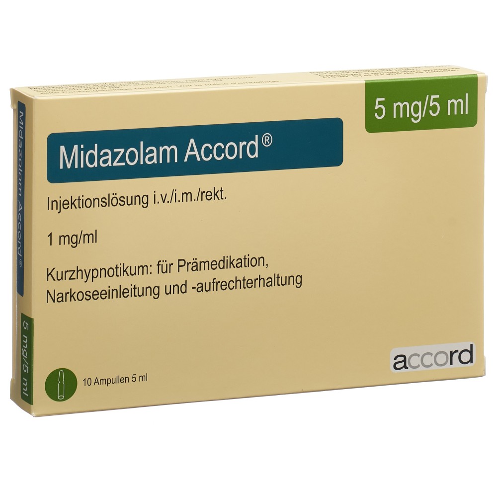 MIDAZOLAM Accord sol inj 5 mg/5ml 10 amp 5 ml MIDAZOLAM Accord sol inj 5 mg/5ml 10 amp 5 ml