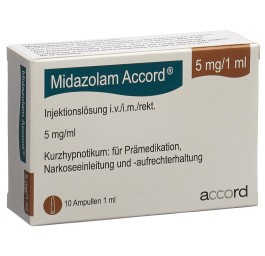 MIDAZOLAM Accord sol inj 5 mg/ml 10 amp 1 ml