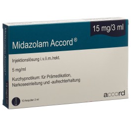 MIDAZOLAM Accord sol inj 15 mg/3ml 10 amp 3 ml