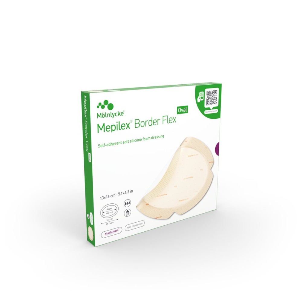 MEPILEX Border Flex Oval 13x16cm 5 pce