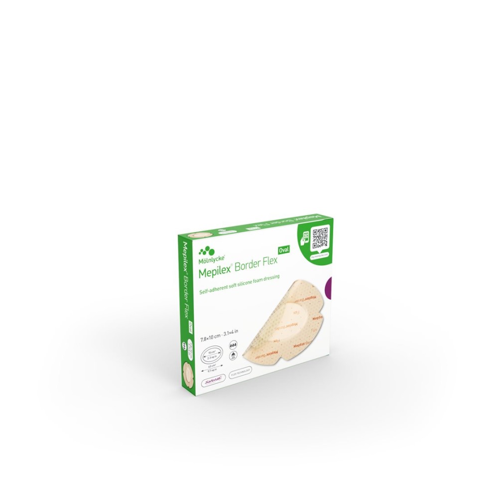 MEPILEX Border Flex Oval 7.8x10cm 5 pce