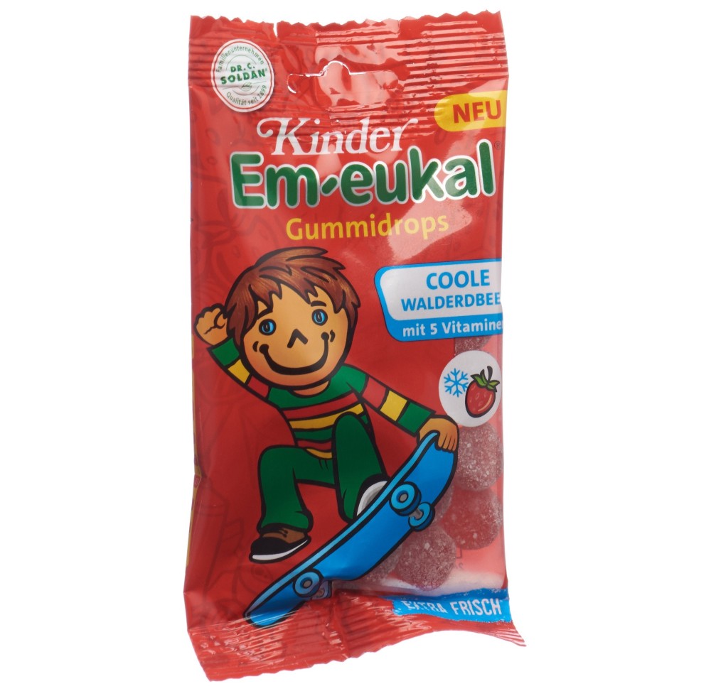 SOLDAN EM-EUKAL Enfants Gumdrops fraise b-mi 75 g