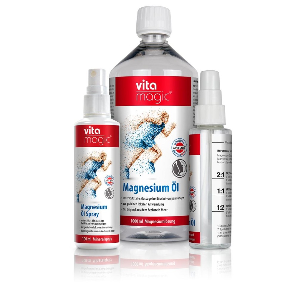 VITAMAGIC Mg Öl Set spr bou re 1lt+fl vi
