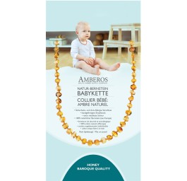 AMBEROS collier bébé ambre naturel baro honey