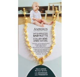 AMBEROS collier pendent amb naturel baro milk lem