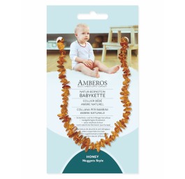 AMBEROS collier bébé ambre naturel nuggets honey