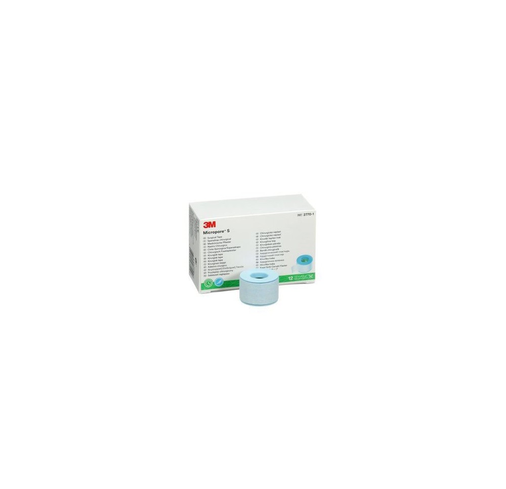 3M MICROPORE S sparadrap silic 2.5cmx5m 12 pce